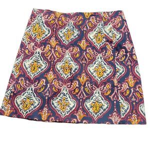 J. Crew cotton contemporary print stretch pencil mini skirt with pockets